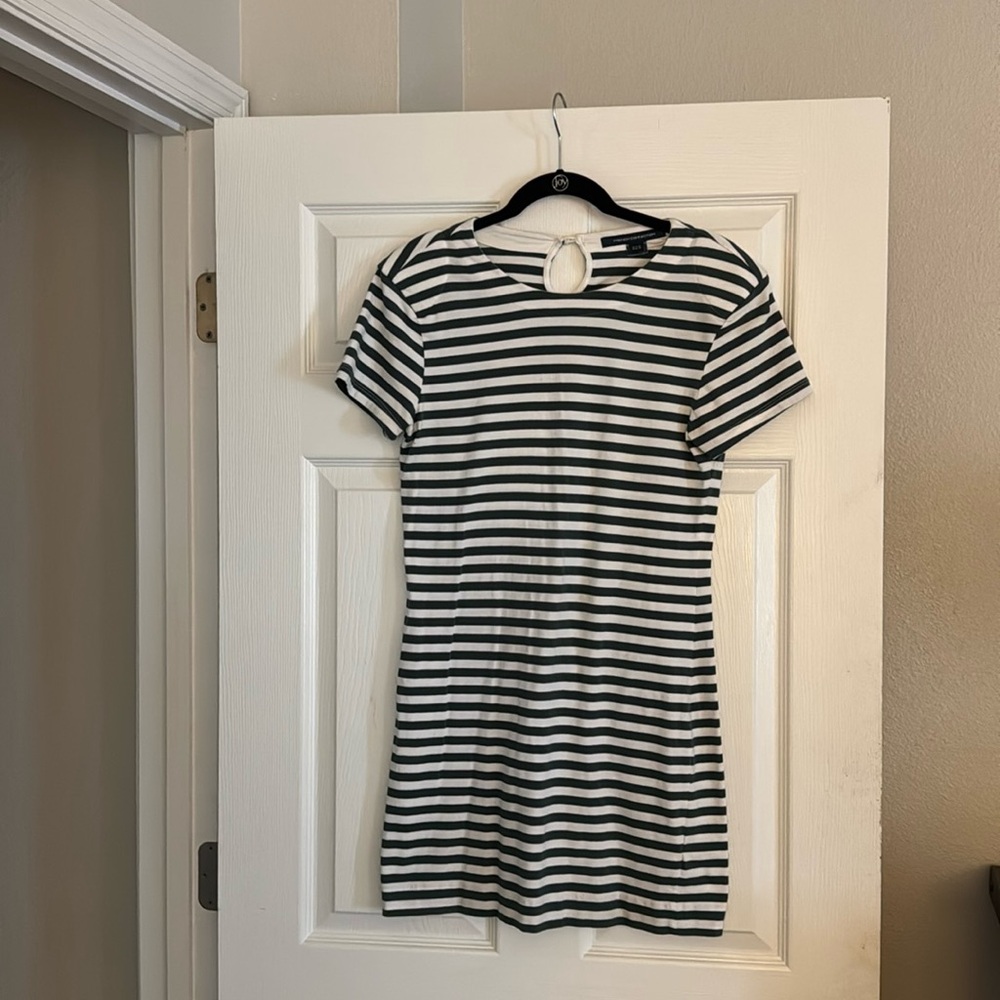 French connection striped dark green size 14 t-shirt dress